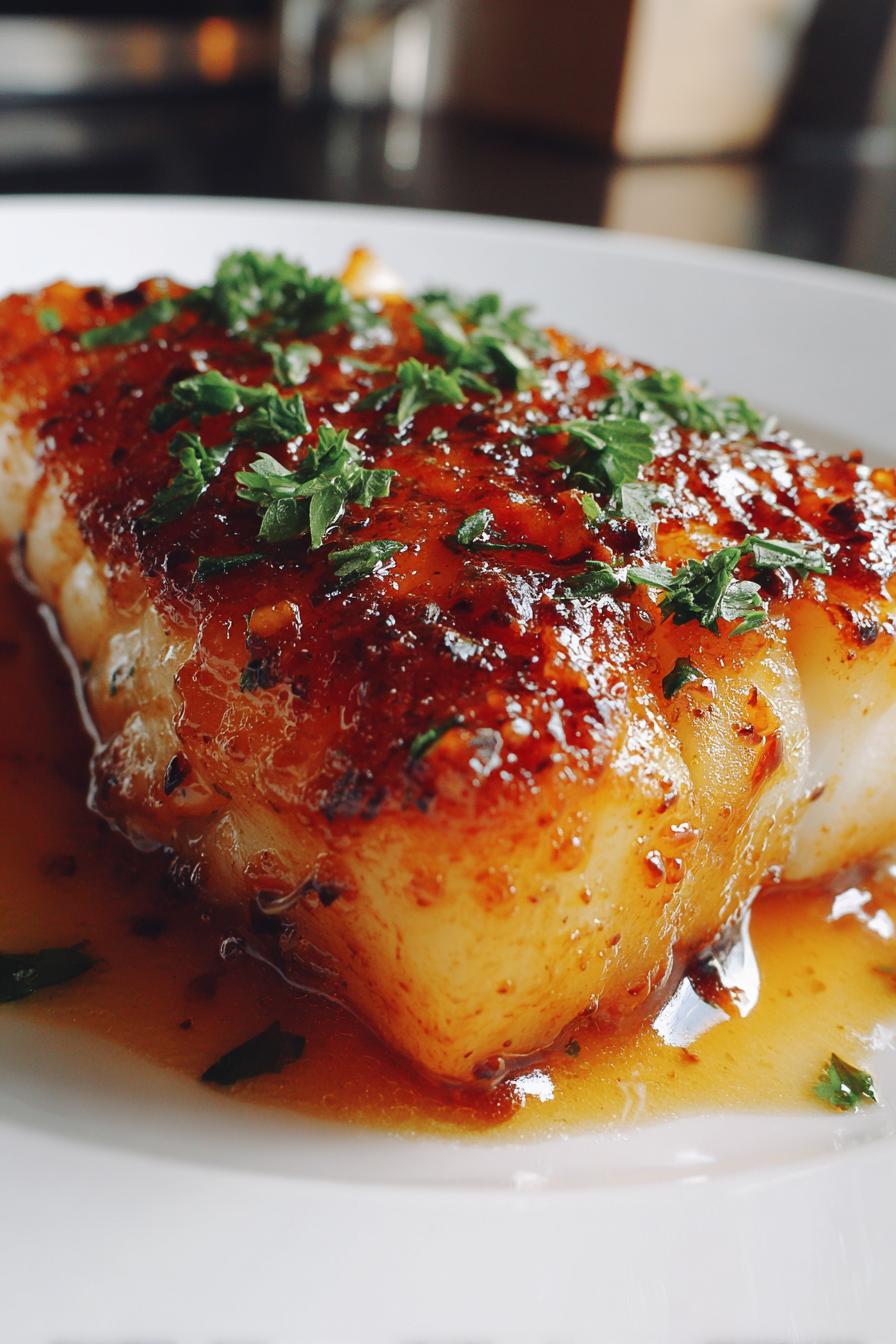 baked honey marinated cod - detail 1