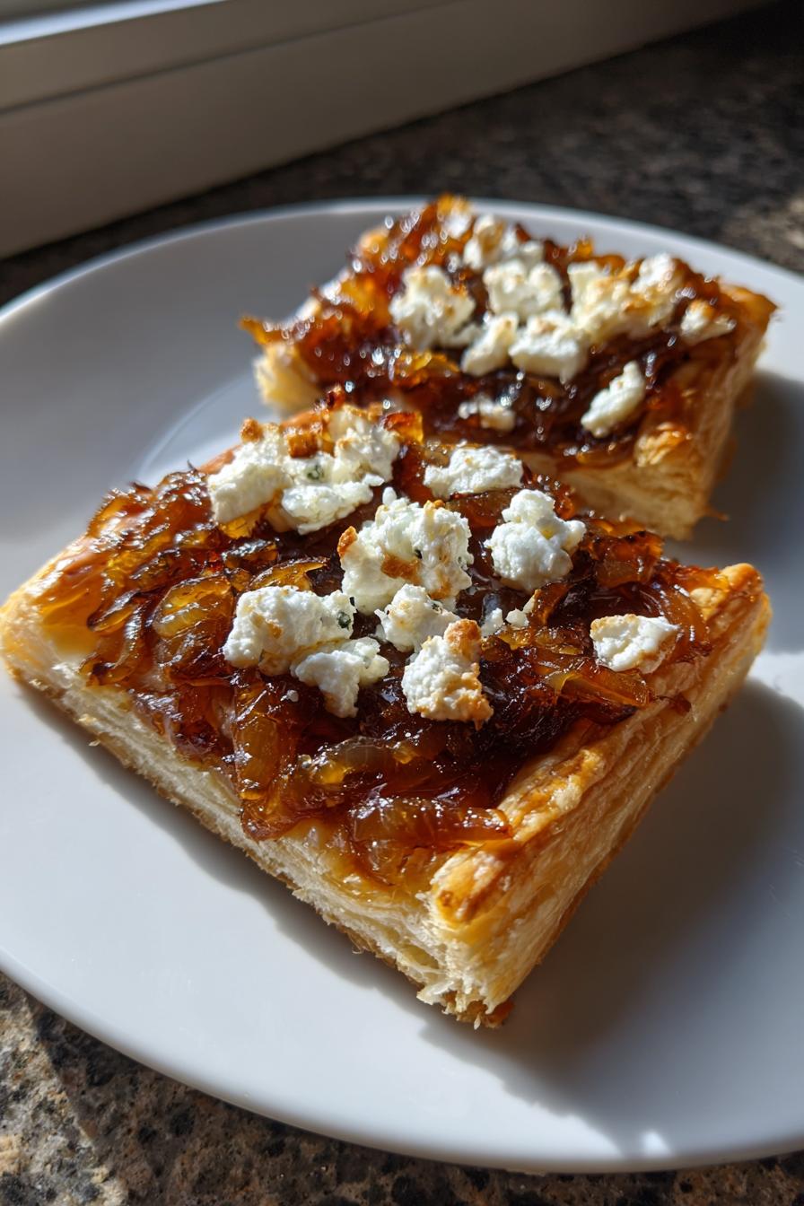caramelized onion and goat cheese tarts - detail 2