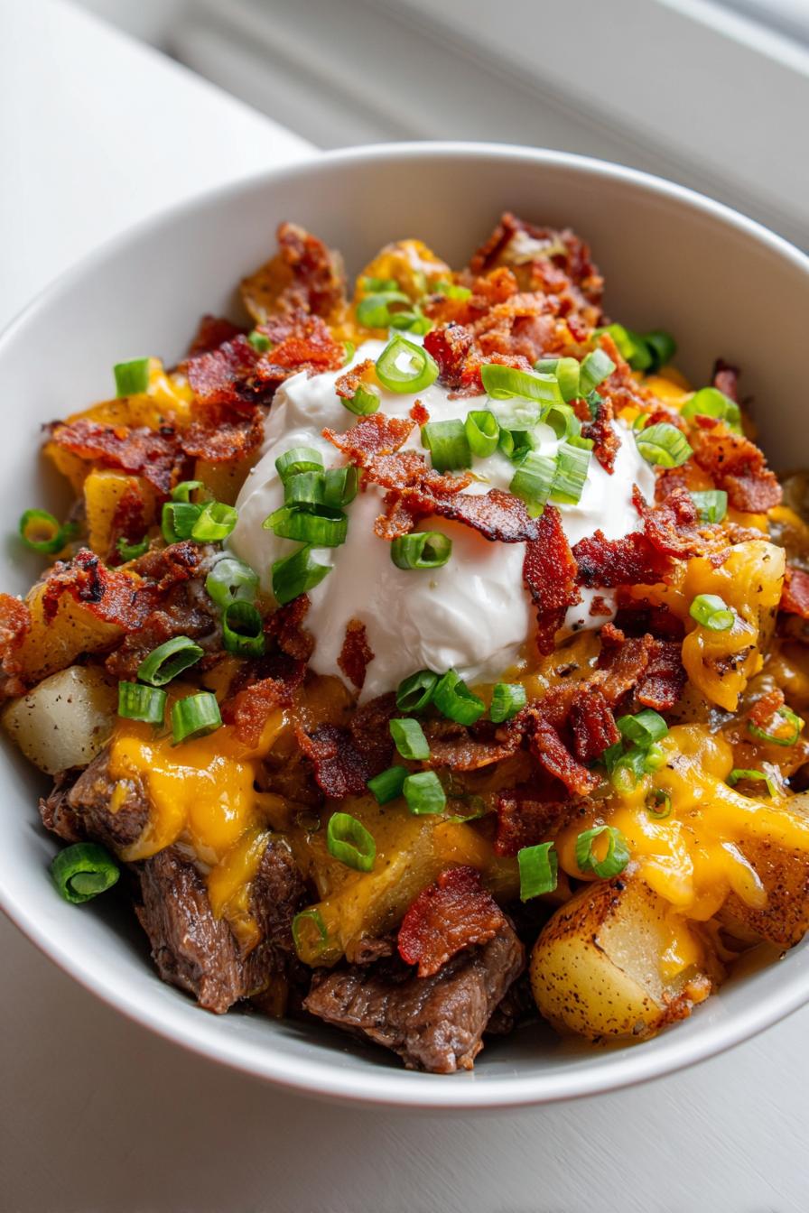 crockpot loaded steak and potato bake - detail 1