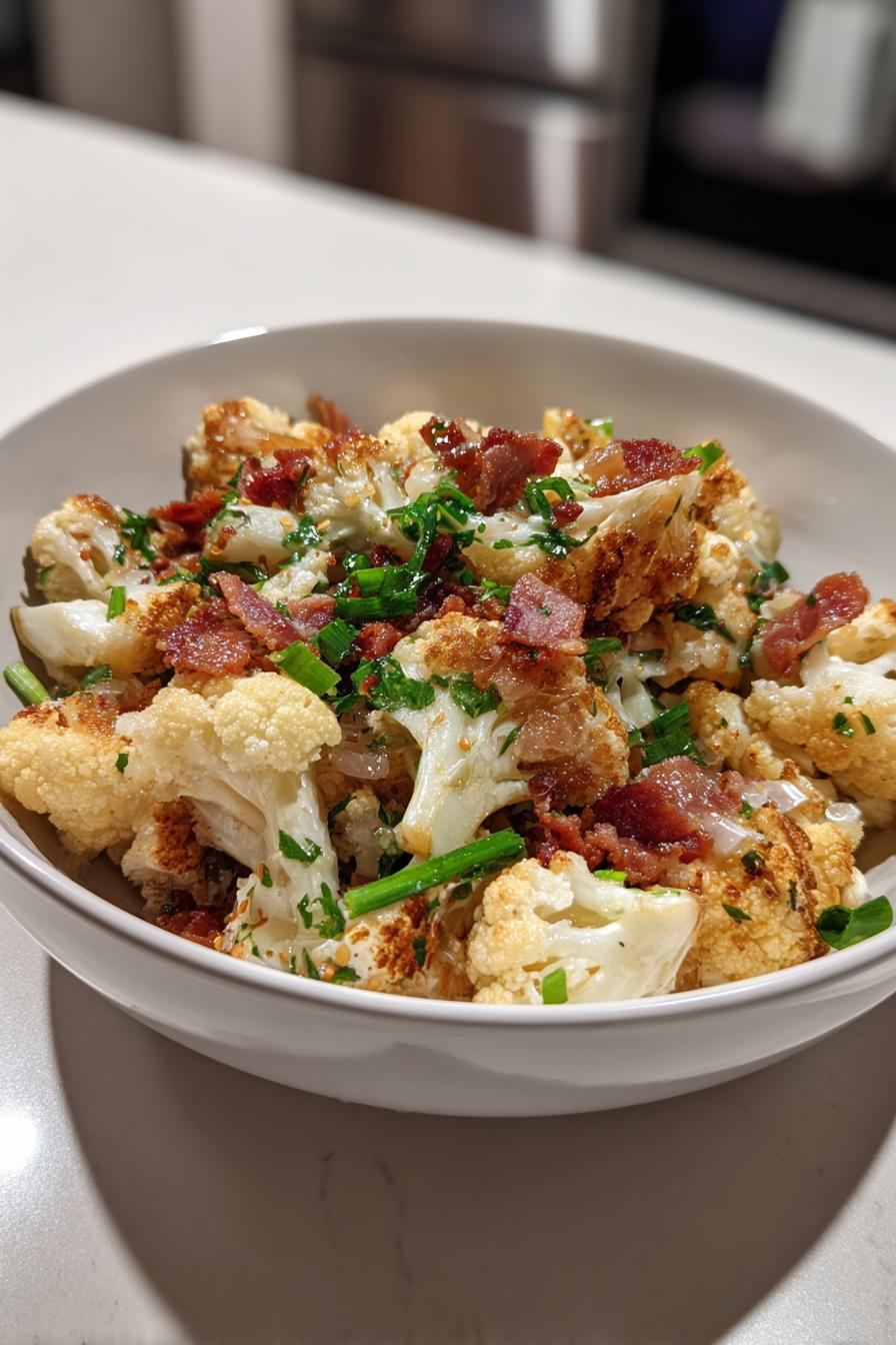 crunchy cauliflower salad bacon sweet garlic dressing - detail 1