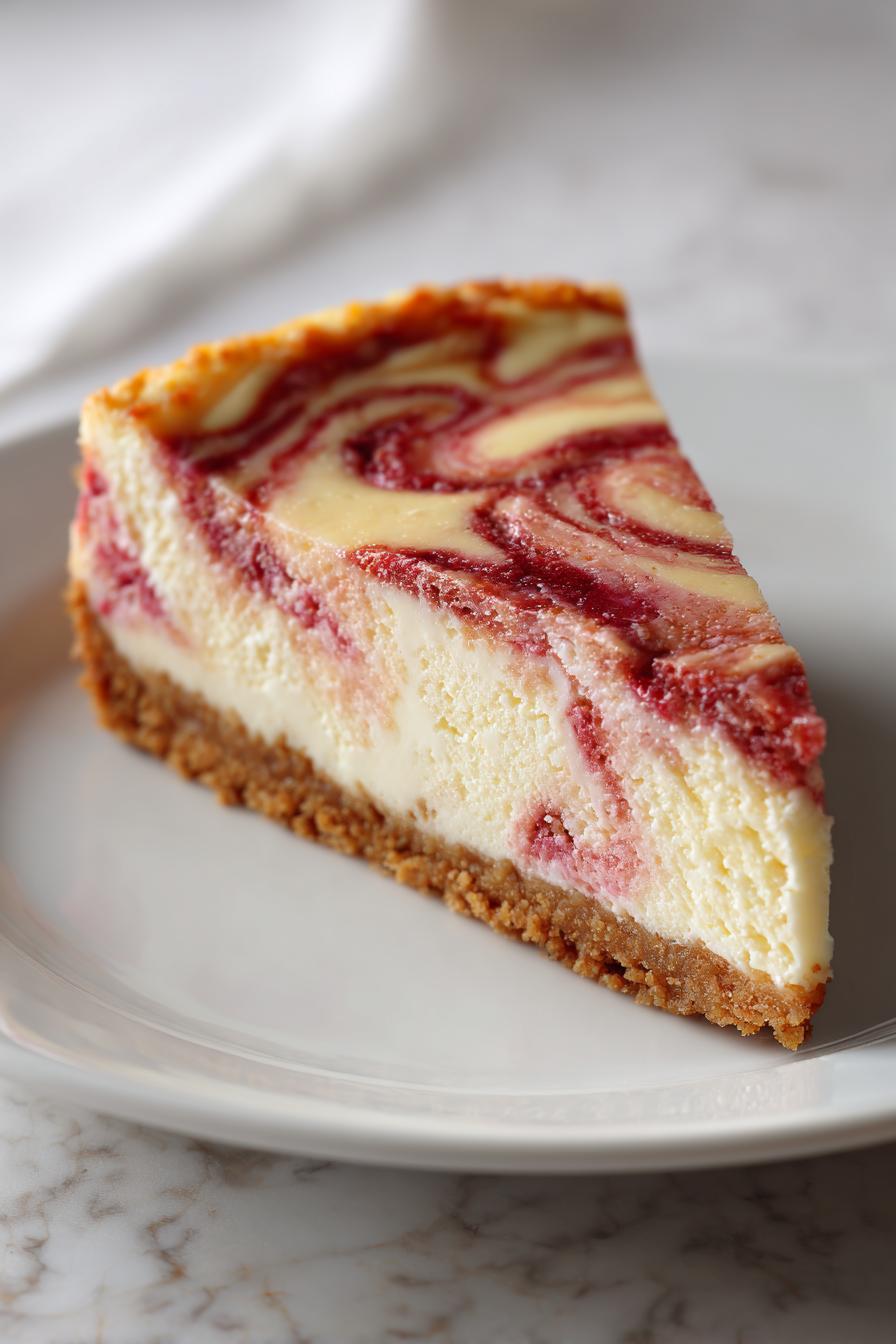 rhubarb cheesecake - detail 1