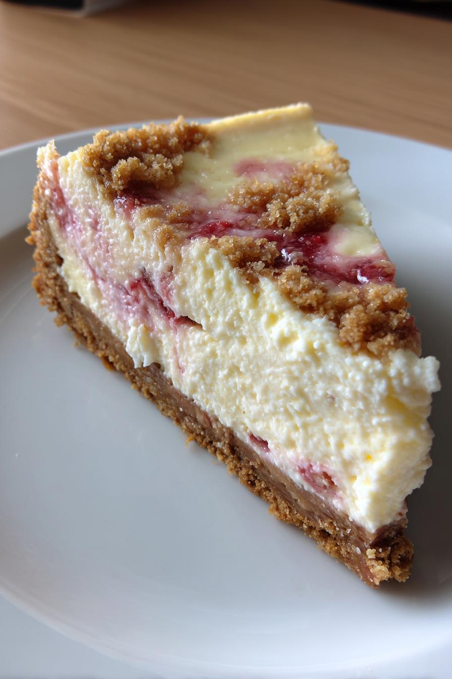 rhubarb cheesecake - detail 2